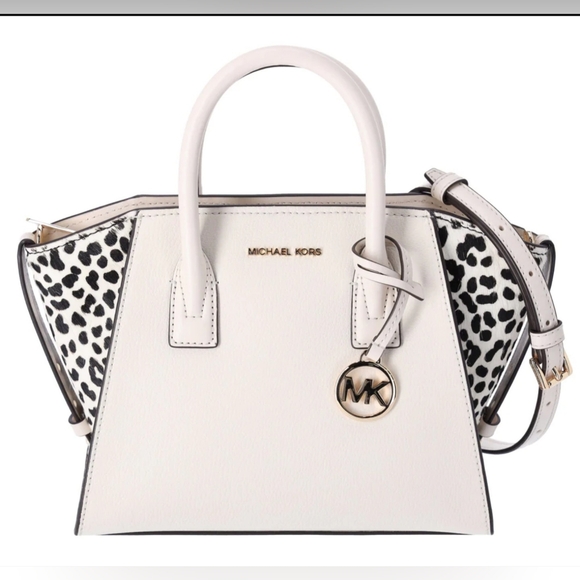 NWT Michael Kors Avril Small Leather Cheetah Print Calf Hair Satchel $558 MSRP - Picture 1 of 5